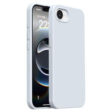 Custodia per iPhone 16e Burom Cloud Sensing in silicone liquido ultrasottile con copertura totale (blu ghiacciaio)