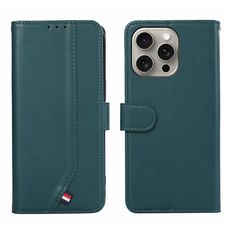 Custodia per telefono in pelle con trama delicata e inserti RFID ABEEL per iPhone 14 Pro Max (verde)