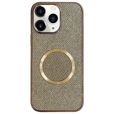 Custodia per iPhone 11 Pro in PC galvanico con glitter e MagSafe (oro)