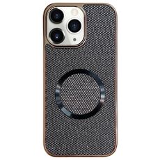 Custodia per iPhone 11 Pro con rivestimento galvanico in PC glitterato e MagSafe (nero)