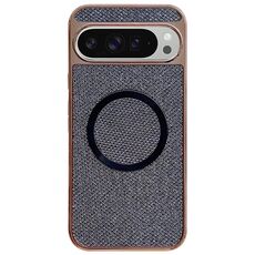 Custodia per telefono MagSafe con rivestimento galvanico in PC glitterato per Google Pixel 9 Pro XL (nero)