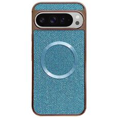Custodia per telefono MagSafe con rivestimento galvanico in PC glitterato per Google Pixel 9 Pro XL (blu)