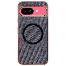 Custodia per telefono MagSafe con rivestimento galvanico in PC glitterato per Google Pixel 9a (nero)