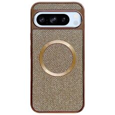 Custodia per telefono MagSafe con rivestimento galvanico in PC glitterato per Google Pixel 8 Pro (oro)