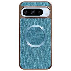 Custodia per telefono MagSafe con rivestimento galvanico in PC glitterato per Google Pixel 8 Pro (blu)