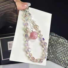 Catena per cellulare con ciondolo a forma di nuvola fosforescente (rosa)