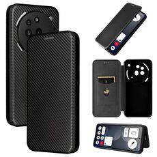Custodia per telefono For Nothing Phone 3a Pro in pelle con texture in fibra di carbonio (nera)