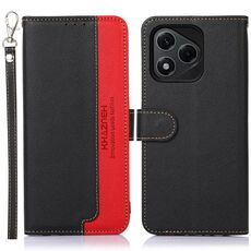 Custodia per telefono in pelle con texture Litchi KHAZNEH per Honor 400 Lite con protezione RFID (nera)