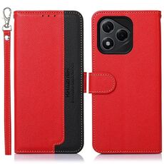 Custodia per telefono in pelle con texture Litchi KHAZNEH per Honor 400 Lite con protezione RFID (rossa)