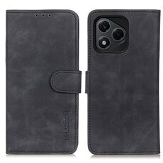 Custodia a libro in pelle con texture retrò KHAZNEH per Honor 400 Lite (nera)