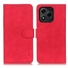 Custodia a libro in pelle con texture retrò KHAZNEH per Honor 400 Lite (rossa)