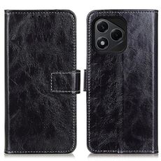Custodia a libro in pelle con texture Crazy Horse per Honor 400 Lite (nera)