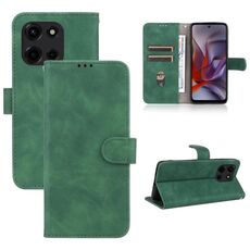 Custodia in pelle magnetica con flip per Motorola Edge 60 Fusion Skin Feel (verde)