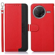 Custodia per telefono in pelle con texture Litchi KHAZNEH con protezione RFID per Redmi K80 / K80 Pro (rossa)