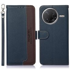 Custodia per telefono in pelle con texture Litchi KHAZNEH con protezione RFID per Redmi K80 / K80 Pro (blu)