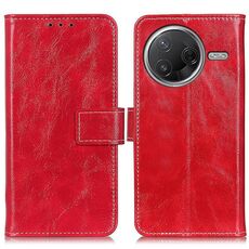 Custodia per telefono in pelle con texture Crazy Horse Retro per Redmi K80 / K80 Pro (rossa)