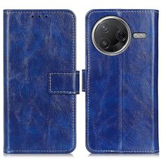 Custodia per telefono in pelle con texture Crazy Horse Retro per Redmi K80 / K80 Pro (blu)