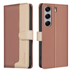 Custodia antifurto RFID in pelle per Tecno Camon 40 (marrone)