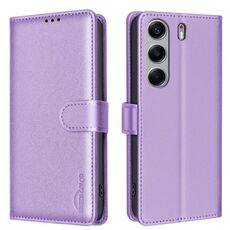 Custodia in pelle antifurto con texture Litchi e protezione RFID per Tecno Camon 40 Pro 5G (viola)