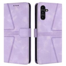 Custodia in pelle tinta unita triangolare per Samsung Galaxy A56 5G (viola)