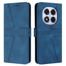 Custodia in pelle tinta unita triangolare per Redmi Note 14 Pro 4G (blu)
