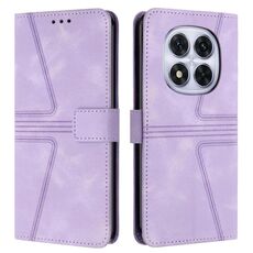 Custodia in pelle tinta unita triangolare per Redmi Note 14 Pro 4G (viola)