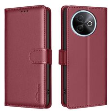 Custodia antifurto in pelle con texture Litchi e RFID per vivo Y39 5G (rossa)
