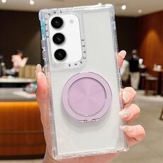 Custodia trasparente con supporto MagSafe Dreamland per Samsung Galaxy S21 5G (viola chiaro)