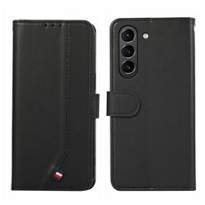 Custodia per telefono in pelle con trama delicata e RFID ABEEL per Samsung Galaxy S21 FE 5G (nera)