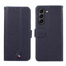 Custodia per telefono in pelle con trama delicata e RFID ABEEL per Samsung Galaxy S21 FE 5G (blu)