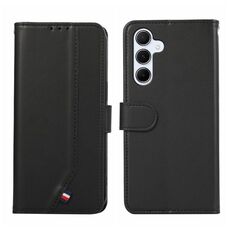 Custodia per telefono in pelle con trama delicata e RFID ABEEL per Samsung Galaxy S23 FE 5G (nera)
