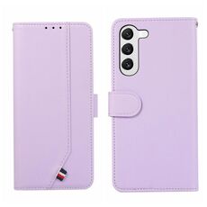 Custodia per telefono in pelle con trama delicata e inserti RFID ABEEL per Samsung Galaxy S23+ 5G (viola)