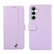 Custodia per telefono in pelle con trama delicata e inserti RFID ABEEL per Samsung Galaxy S24+ 5G (viola)