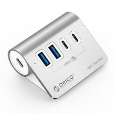 ORICO M3CU2-G2 Hub di docking 4 in 1 da tipo C a doppia porta USB e doppia porta tipo C (argento)