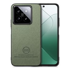 Custodia in similpelle con retro in tessuto twill per Xiaomi 14T (verde)