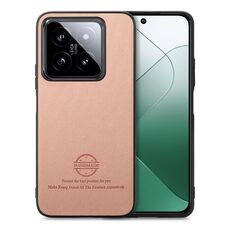 Custodia in similpelle con retro in tessuto twill per Xiaomi 14T (cachi)