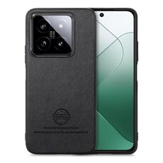 Custodia in similpelle con retro in tessuto twill per Xiaomi 14T (nera)