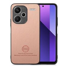 Custodia in similpelle con retro in tessuto twill per Redmi Note 13 Pro+ (rosa)