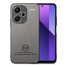 Custodia in similpelle con retro in tessuto twill per Redmi Note 13 Pro+ (grigio)