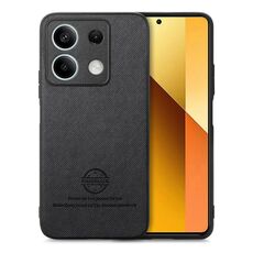 Custodia in similpelle con retro in tessuto twill per Redmi Note 13 4G (nera)
