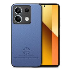 Custodia in similpelle con retro in tessuto twill per Redmi Note 13 5G (blu)