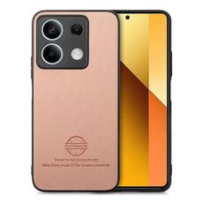 Custodia in similpelle con retro in tessuto twill per Redmi Note 13 5G (rosa)