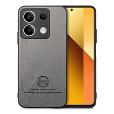 Custodia in similpelle con retro in tessuto twill per Redmi Note 13 5G (grigio)