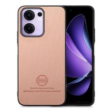 Custodia in similpelle con retro in tessuto Twill per OPPO Reno13 F (rosa)