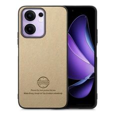 Custodia in similpelle con retro in tessuto Twill per OPPO Reno13 F (cachi)