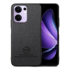 Custodia in similpelle con retro in tessuto Twill per OPPO Reno13 F (nera)