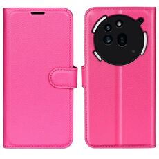 Custodia per telefono For Nothing Phone 3a Pro con texture Litchi e supporto in pelle con flip orizzontale (rosso rosa)