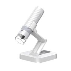 Microscopio digitale wireless portatile HD 1000X Pixel da 200 W (bianco con supporto)