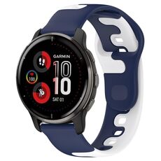 Per cinturino in silicone bicolore Garmin Venu 2 Plus da 20 mm (blu + bianco)