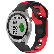 Per cinturino in silicone bicolore Garmin Approach S40 da 20 mm (nero + rosso)